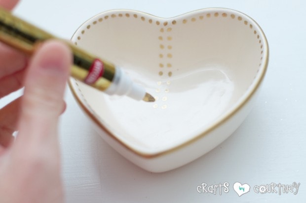 Pottery Barn Knockoff: DIY Valentine Heart Peace Catchall - Add Your Peace Sign