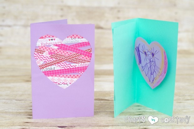 Scrapbook Paper Valentine Heart Card for Kids: Fun Valentine Card Idea for kids