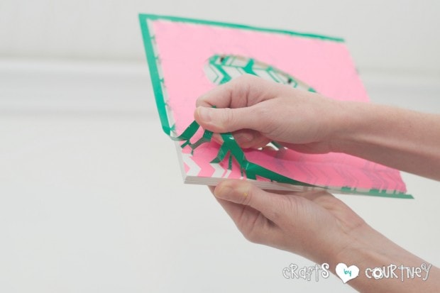 Stenciled Valentine Heart Frames: Peel off your stencil