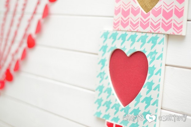 Stenciled Valentine Heart Frames: Silhouette Craft