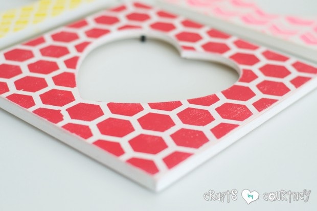 Stenciled Valentine Heart Frames: Sand your frame