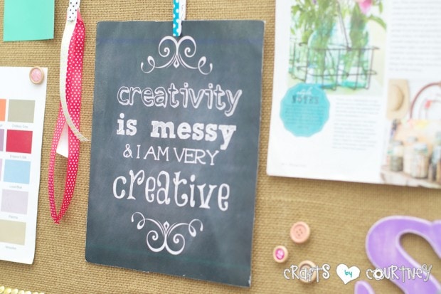 Upcycled Cork Board Turned Inspiration Board: Fun Printable