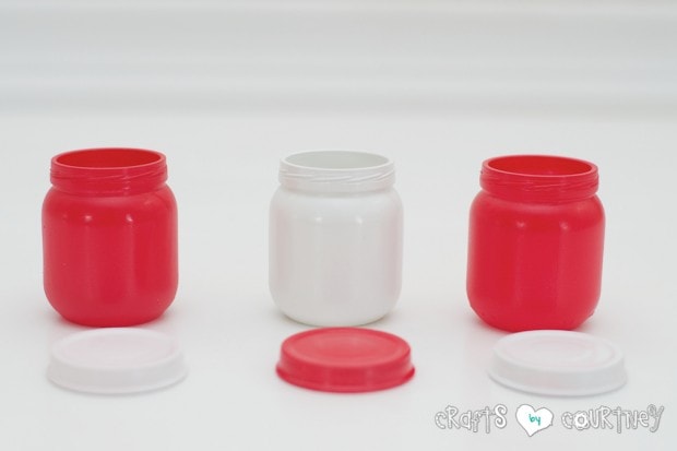 Valentine Storage Jars: Spray Painted Jars