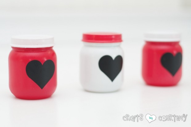 Valentine Storage Jars: Add Your chalkboard hearts
