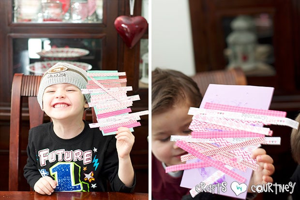 Scrapbook Paper Valentine Heart Card for Kids: Scrapbook paper added