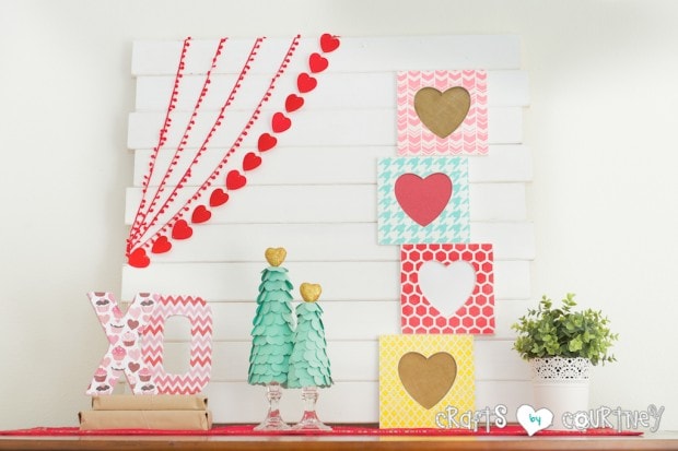 Valentine Craft: Stenciled Valentine Heart Frames