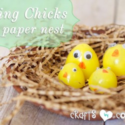 Plastic Easter Egg Chicks in a Shredded Paper Nest Craft for Kids