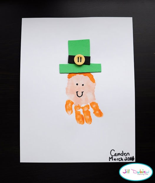 10+ Fun St. Patrick's Day Crafts and Activities for Kids: Handprint leprechauns