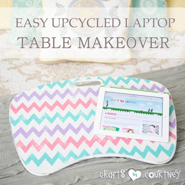 Upcycled laptop table makeover