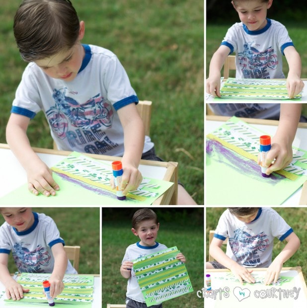 Scrapbook Paper Shamrock Silhouette Kids Art: Add Your Scrapbook Paper