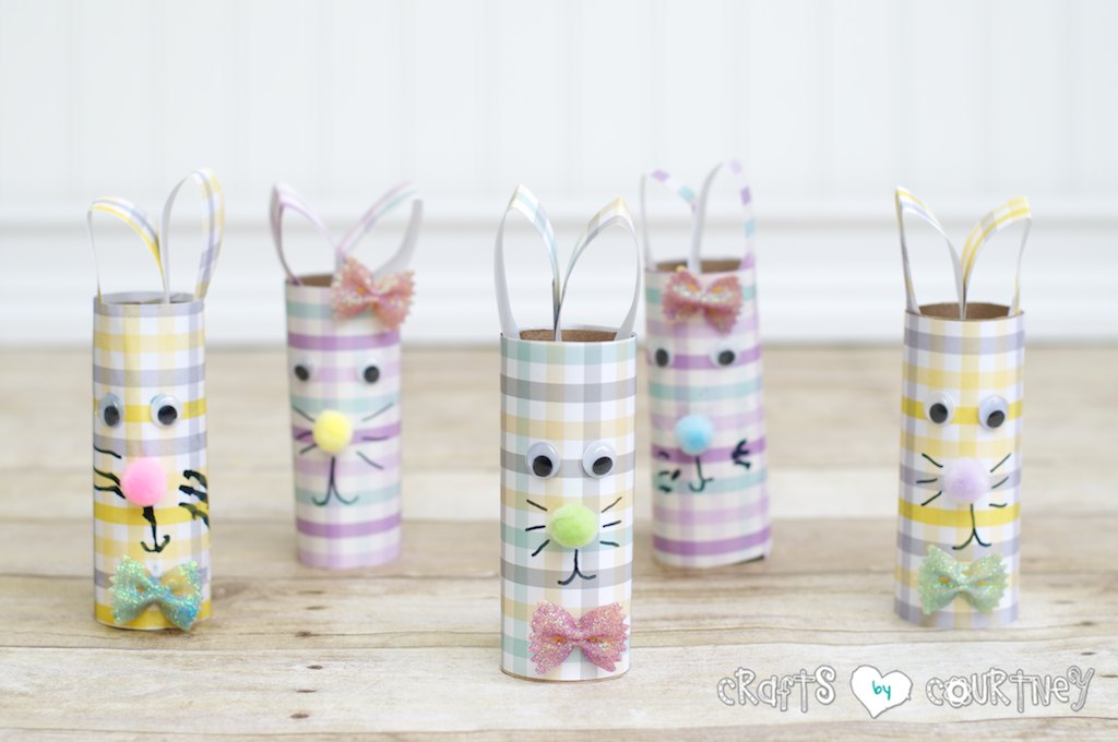 We made these cute toilet paper roll Easter rabbits for a cute Easter craft