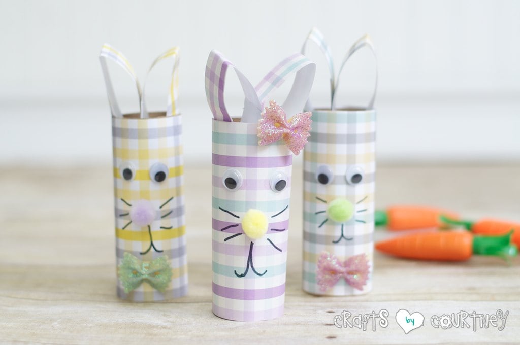 Kids Easter Craft: Create cute toilet paper roll rabbits with your kids this Easter