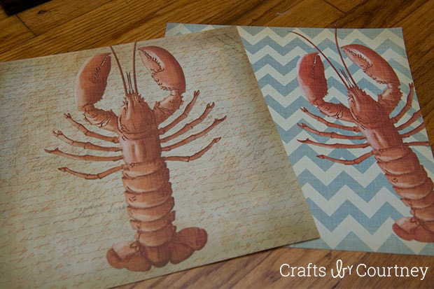 Create Easy Scrapbook Paper Lobster Wall Art! 