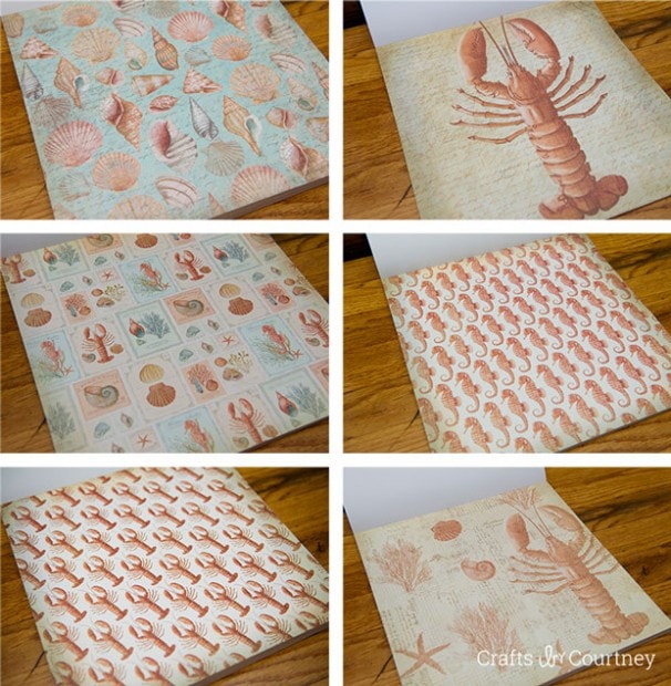 DIY Coastal Lobster Wall Art {With Scrapbook Paper}