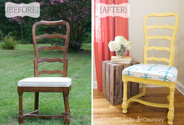 Before and After Thrift Store Chair Makeover - Crafts by Courtney