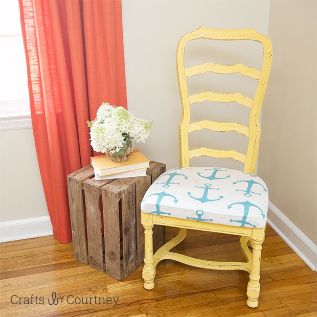 Easy Thrift Store Chair Makeover using DIY Chalk Paint - Nautical Decor - Crafts by Courtney