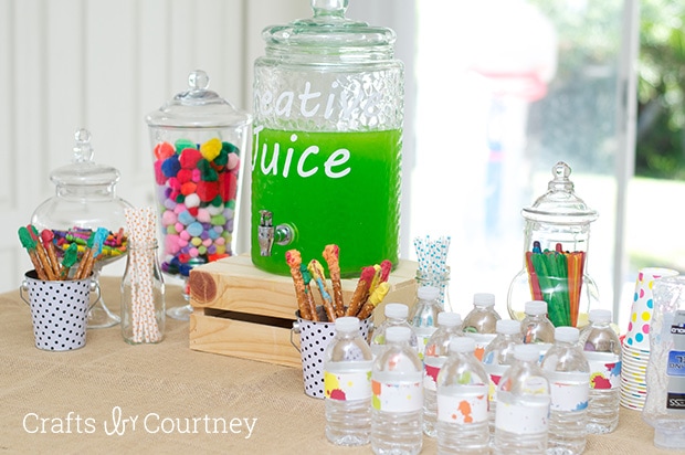 Easy DIY Kids Art Themed Birthday Party - Snack Table