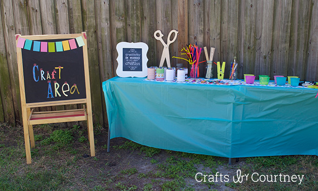 Easy DIY Kids Art Themed Birthday Party - Craft Table 