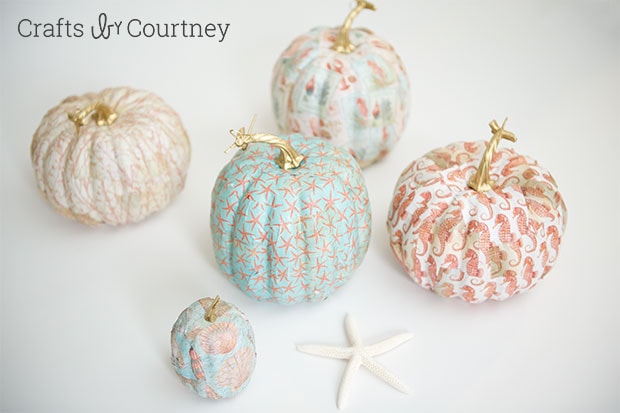 Fall Coastal Decor With Mod Podge Pumpkins - Crafts by Courtney