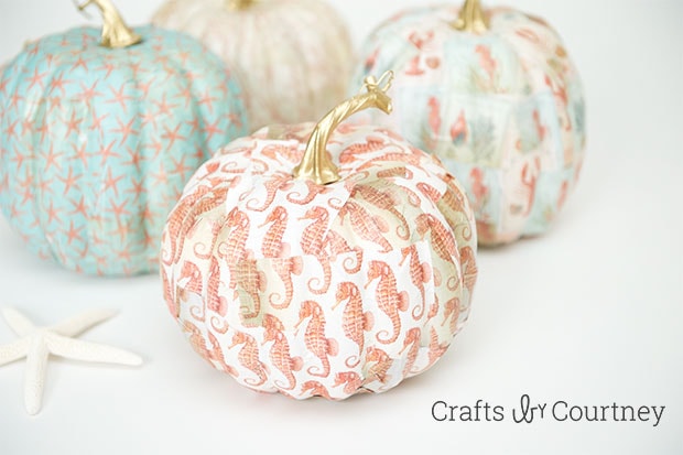 Coastal Decor Crafts With Mod Podge Pumpkins - Crafts by Courtney