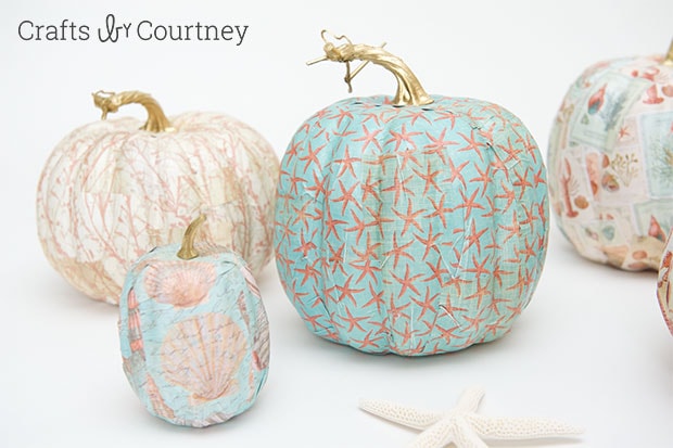 Coastal Mod Podge Pumpkins Craft- Crafts by Courtney