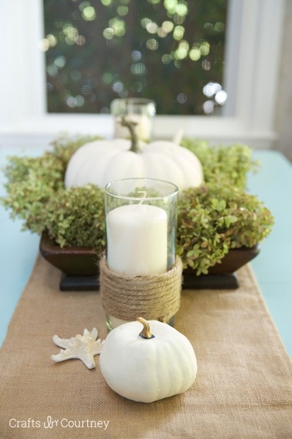 Coastal Fall Table Setting - Crafts by Courtney Home Tour 
