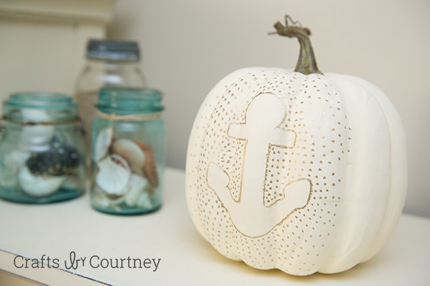 Coastal Anchor Pumpkin Craft: Fall Home Tour: Coastal Style!! Crafts by Courtney