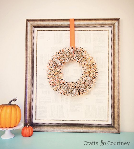 Easy Halloween Cupcake Wrapper Wreath - Crafts by Courtney