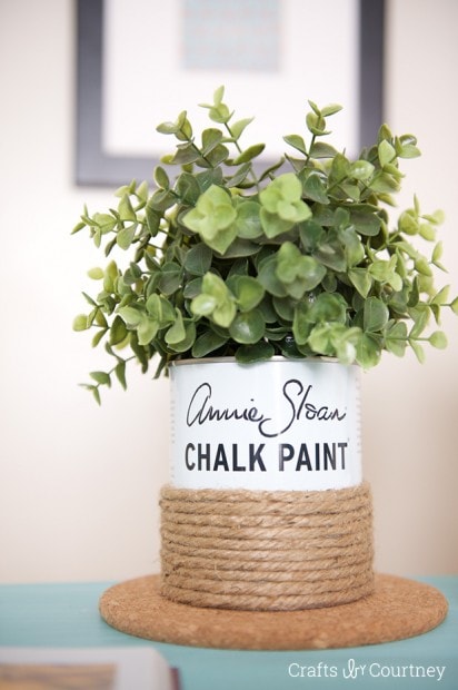 Upcycle paint can makeover; Annie Sloan Chalk Paint Ideas 
