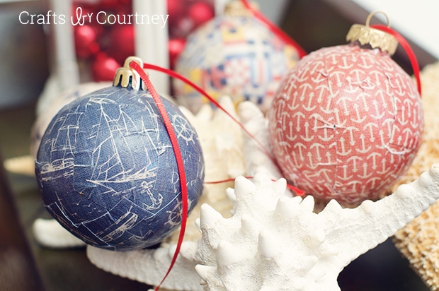 Mod Podge Christmas Ornament Crafts: Beach Themed Christmas Decor - Crafts by Courtney