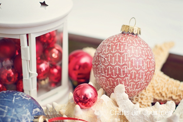 Mod Podge Coastal Christmas Ornaments: Christmas Ornament Crafts - Crafts by Courtney