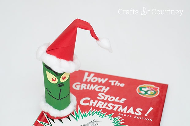 Create a Grinch out of a toilet paper roll! 