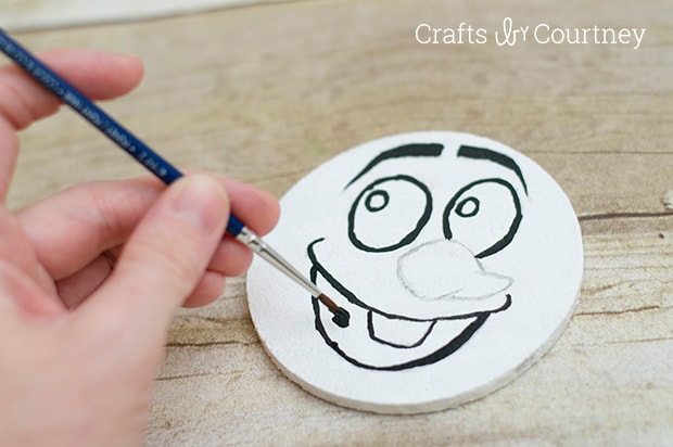 Frozen Craft: Olaf Christmas Ornament from a Coaster 