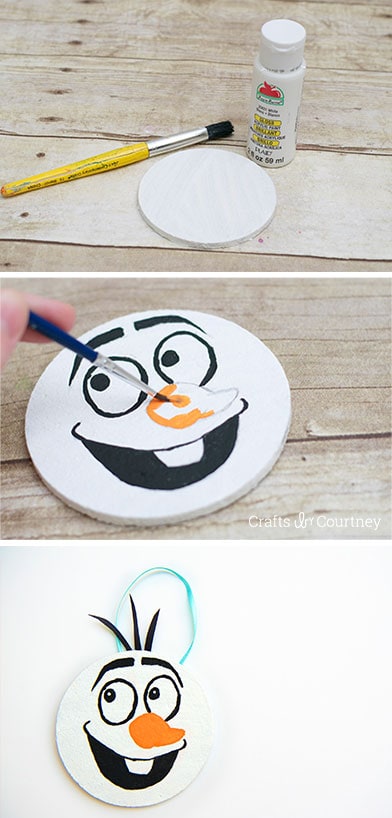 Simple Oalf craft from a coaster - Kids Christmas Ornement 