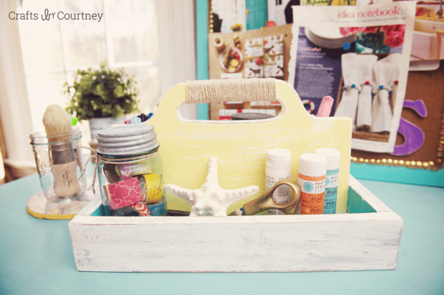Coastal craft caddy makeover