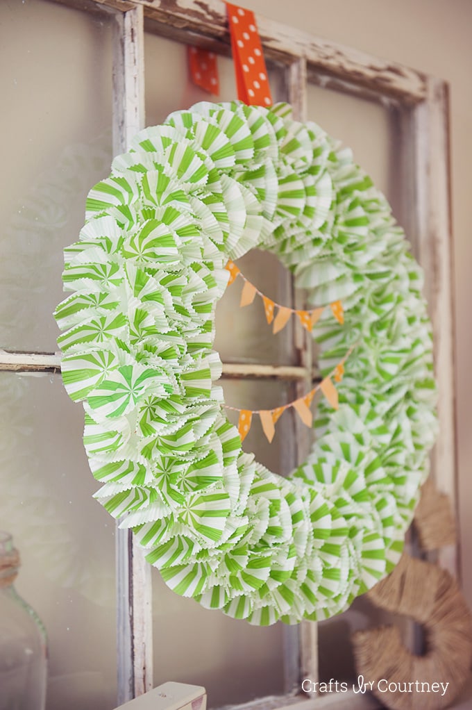 DIY Cupcake Liner Wreath for Easter 