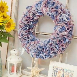 Patriotic Cupcake Liner Wreath for July 4th