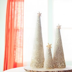Christmas Craft: DIY Coastal Glitter Christmas Trees