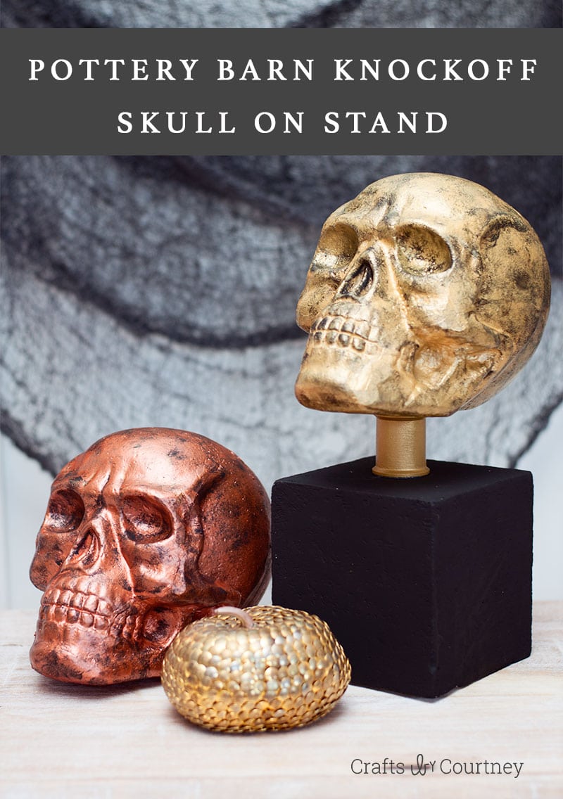 Are you a fan of Pottery Barn like me, then you'll love this DIY Pottery Barn Knockoff if the Skull on a Stand.  I did this fun Halloween craft in now time!! 