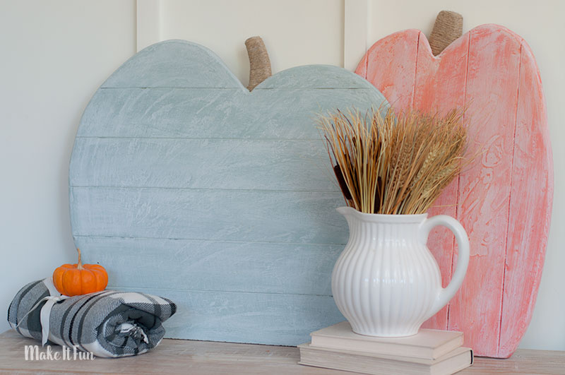 Love the look of large Wooden pumpkins but don't have the tools to make them? Then use some foam sheets! I made this faux wooden pumpkin craft in no time!