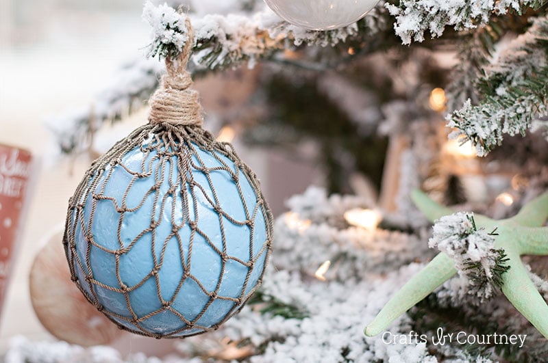 Creating unique Coastal DIY Christmas ornaments for my tree is what I love.  I love the feel of a Coastal Christmas.  I also loved creating the "Faux" Glass Floats, Christmas ornaments! 
