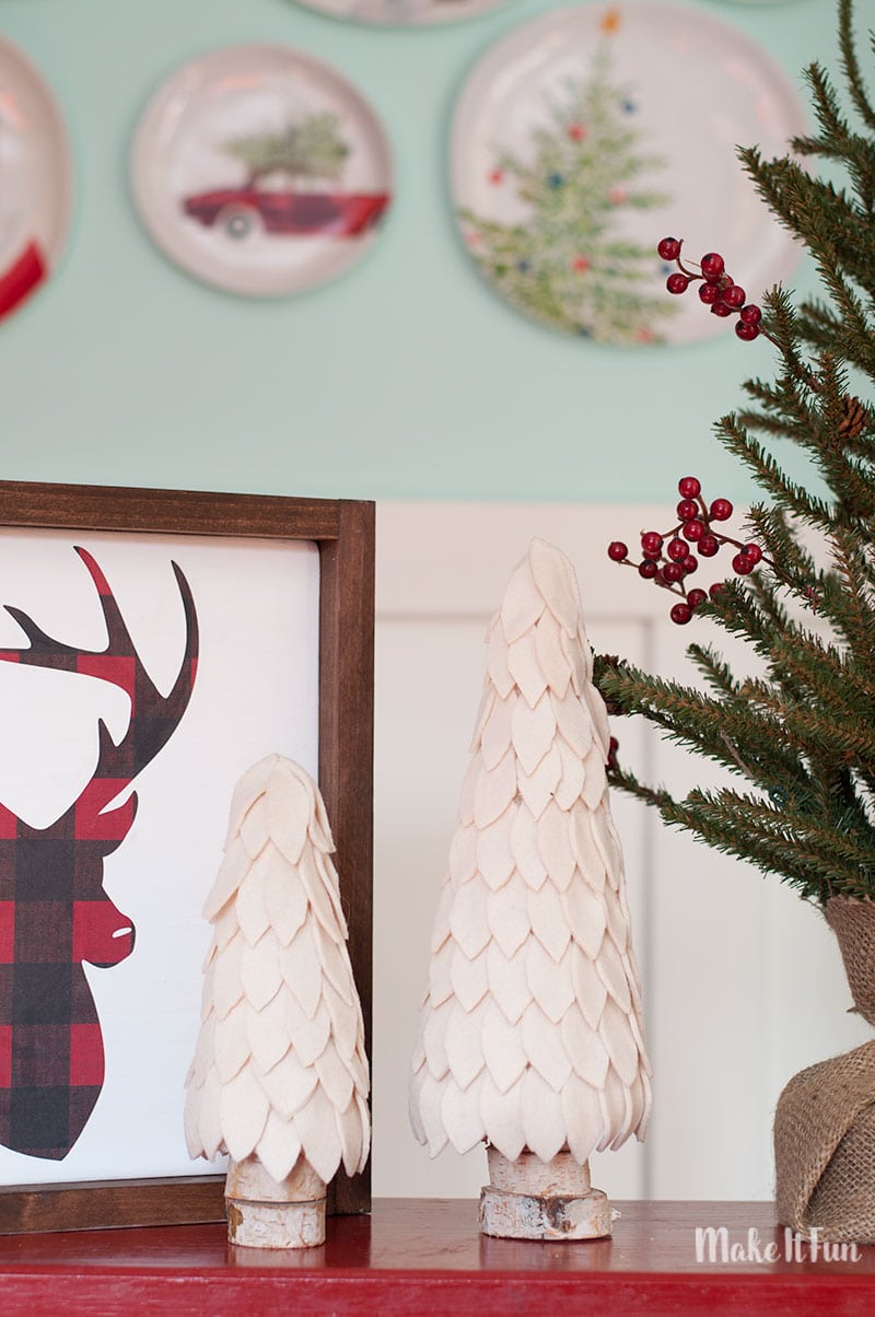 DIY Rustic Felt Christmas Trees - Christmas Decorations