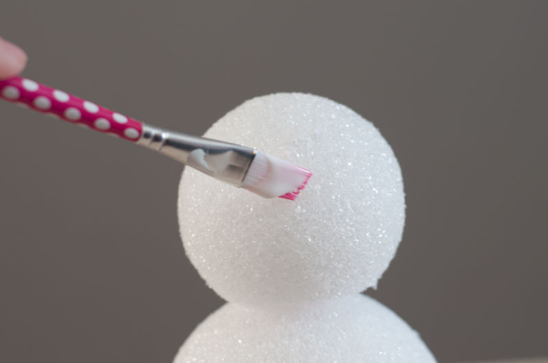 Snowman Craft - Beachy Style: Step 3 - Add Mod Podge