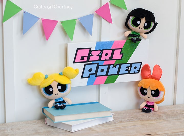 I created a unique piece of wall art with my Silhouette Cameo inspired by Blossom, Buttercup, and Bubbles "Girl Power".  The Powerpuff Girls are a classic and love by everyone young and old.