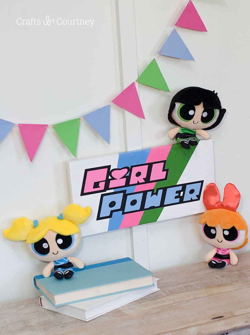 I created a unique piece of wall art with my Silhouette Cameo inspired by Blossom, Buttercup, and Bubbles "Girl Power".  The Powerpuff Girls are a classic and love by everyone young and old.