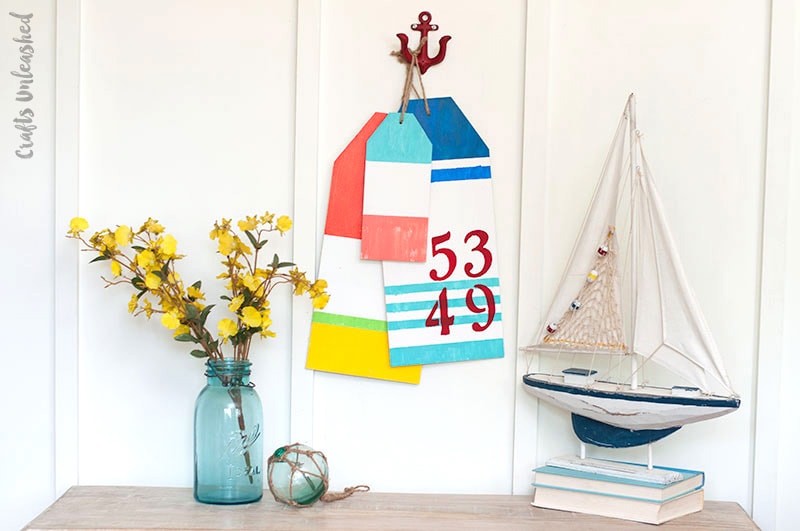 DIY Large Wooden Buoy Tag Beach Decor for your coastal home