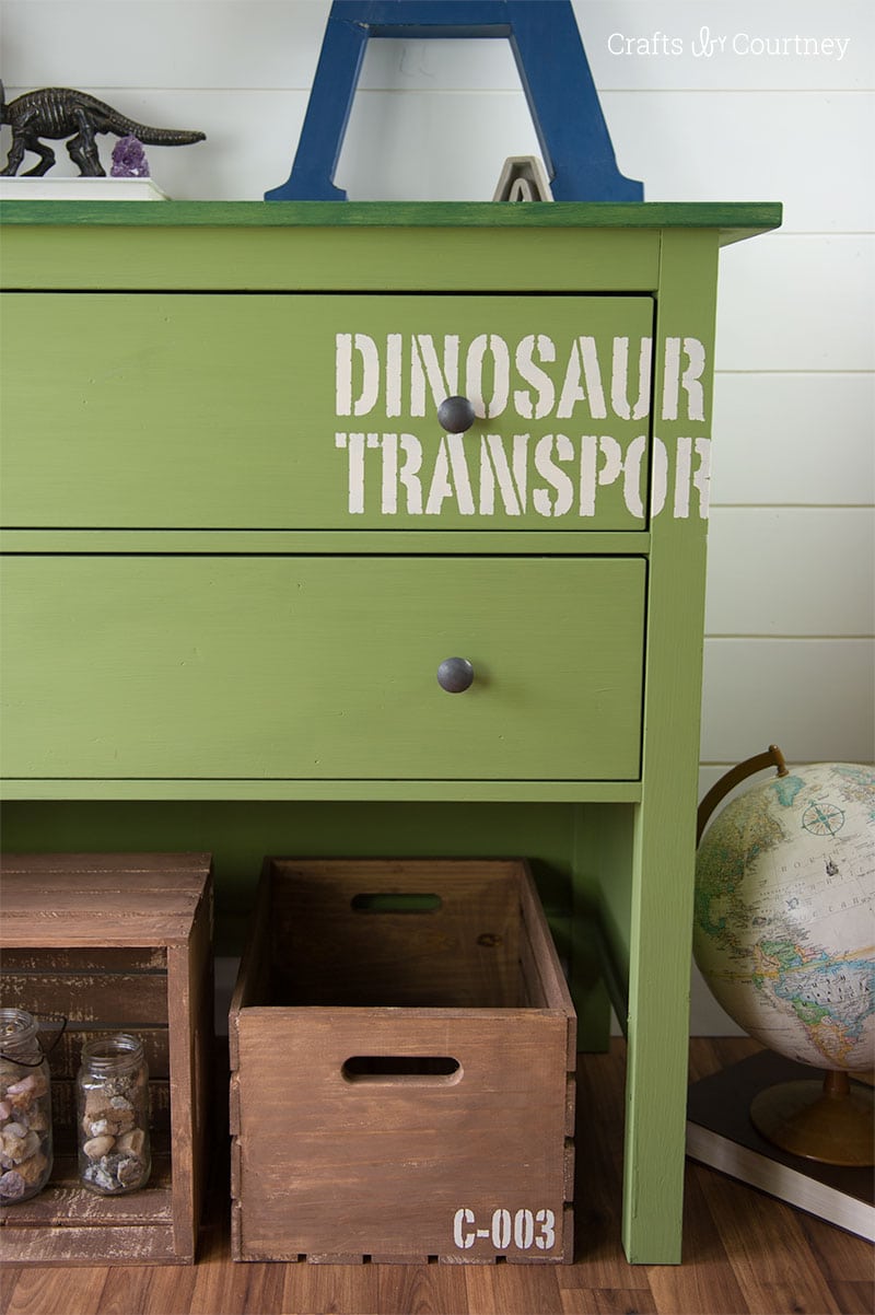 DIY Dinosaur Dresser Makeover