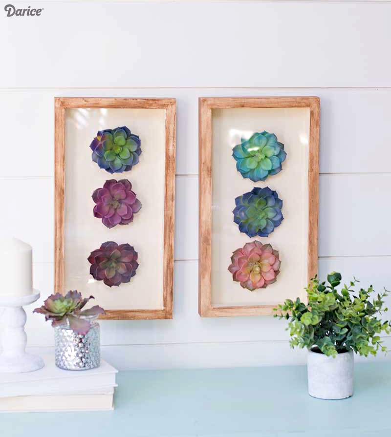 Create this simple Succulent Wall Art for the house in no time!