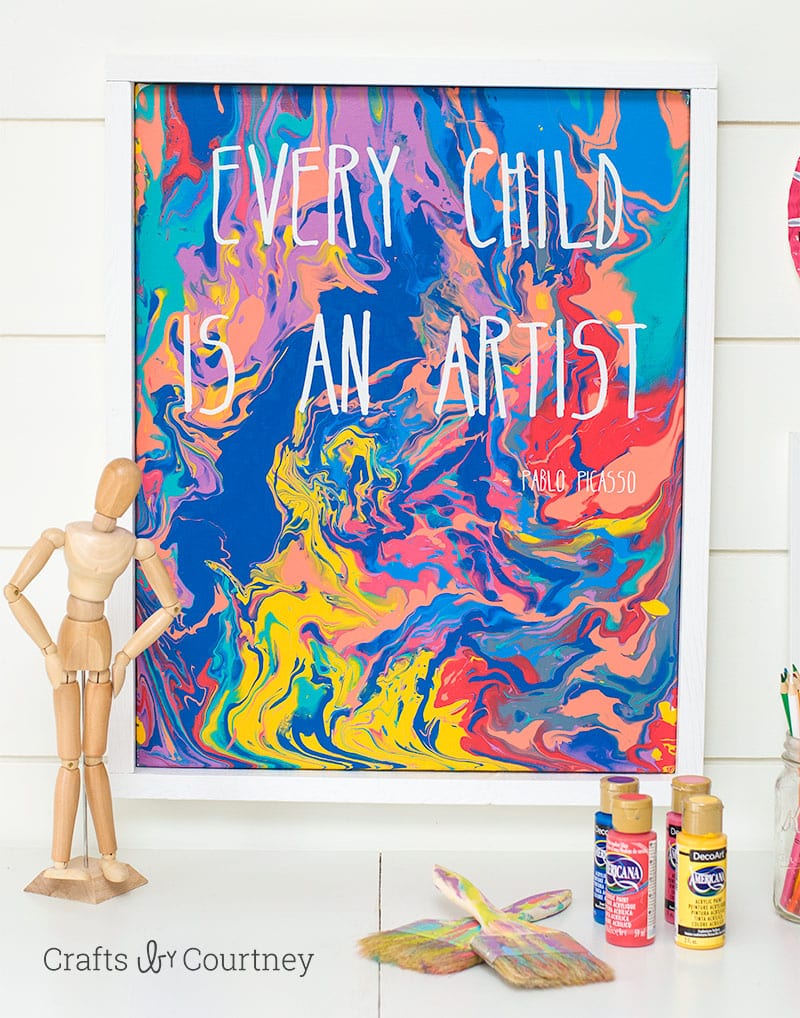Kids Easy Pour Painting with DecoArt