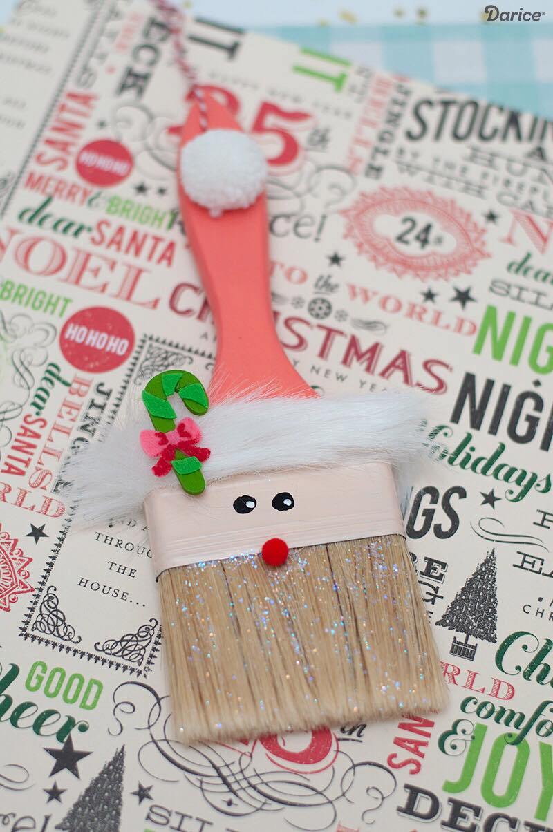 How to Make a Santa Paintbrush Ornament for Christmas Christmas kids craft